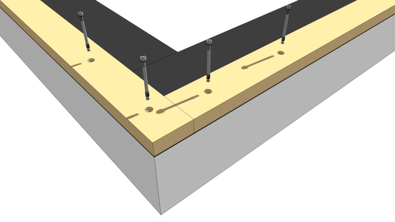 Fixation en angle des lisses basses