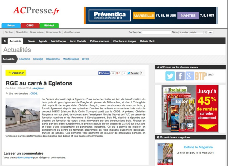 AC-Presse : RGE au carré à Égletons AC-Presse : RGE au carré à Égletons