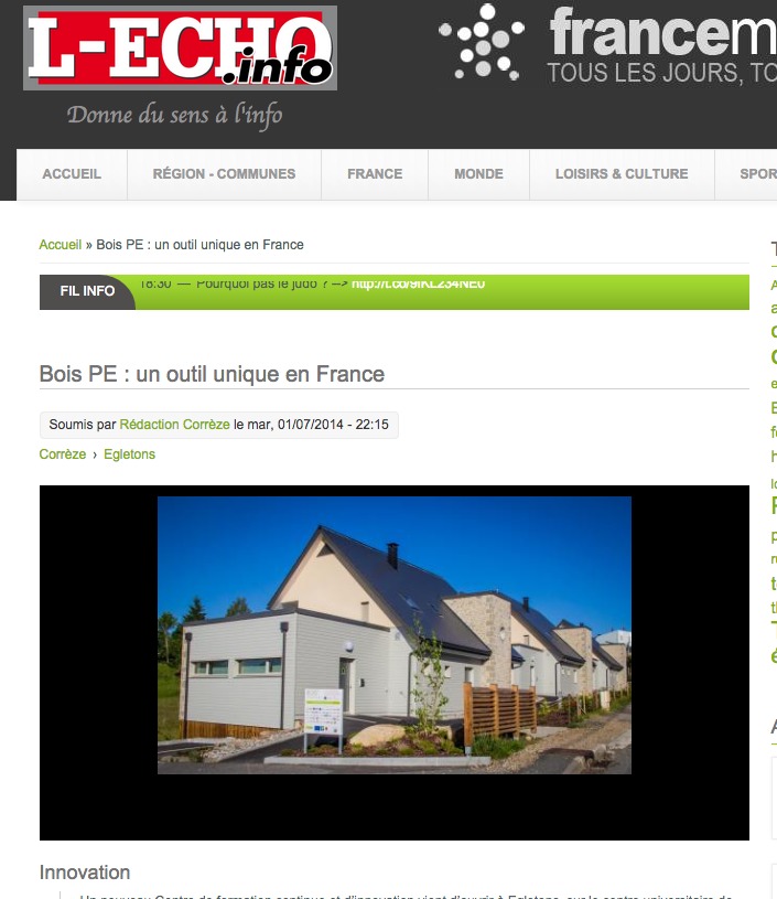 Echo de la Correze : Bois PE : un outil unique en France Echo de la Correze : Bois PE : un outil unique en France