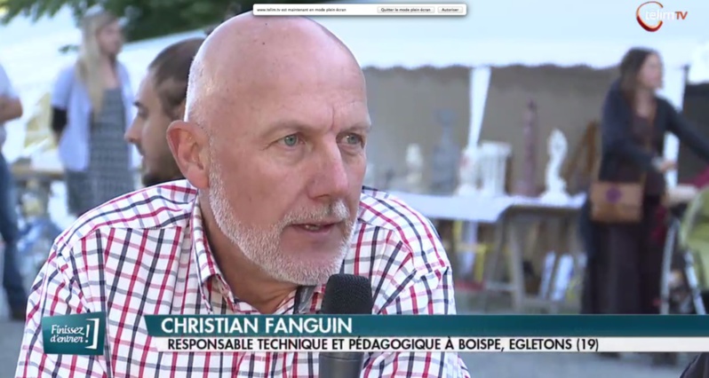 Christian Fanguin présente lors des Forêts Follies de Guéret.