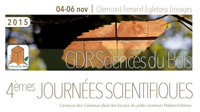 Journées scientifiques du GDR BOIS : du 4 au 6 novembre 2015 à Clermont-Ferrand